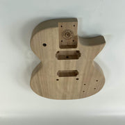 Guitar Kit World - LP-style DIY Guitar Kit - Guitar body front overhead view showing pickup cavities and neck pocket