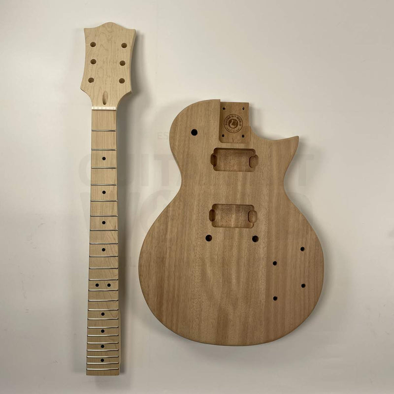 Guitar Kit World - LP-style DIY Guitar Kit - Body and neck flat lay