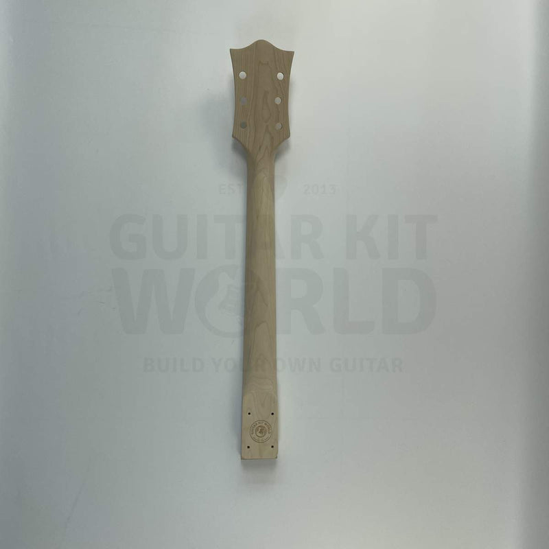 Guitar Kit World - LP-style DIY Guitar Kit - Neck back view showing wood grain