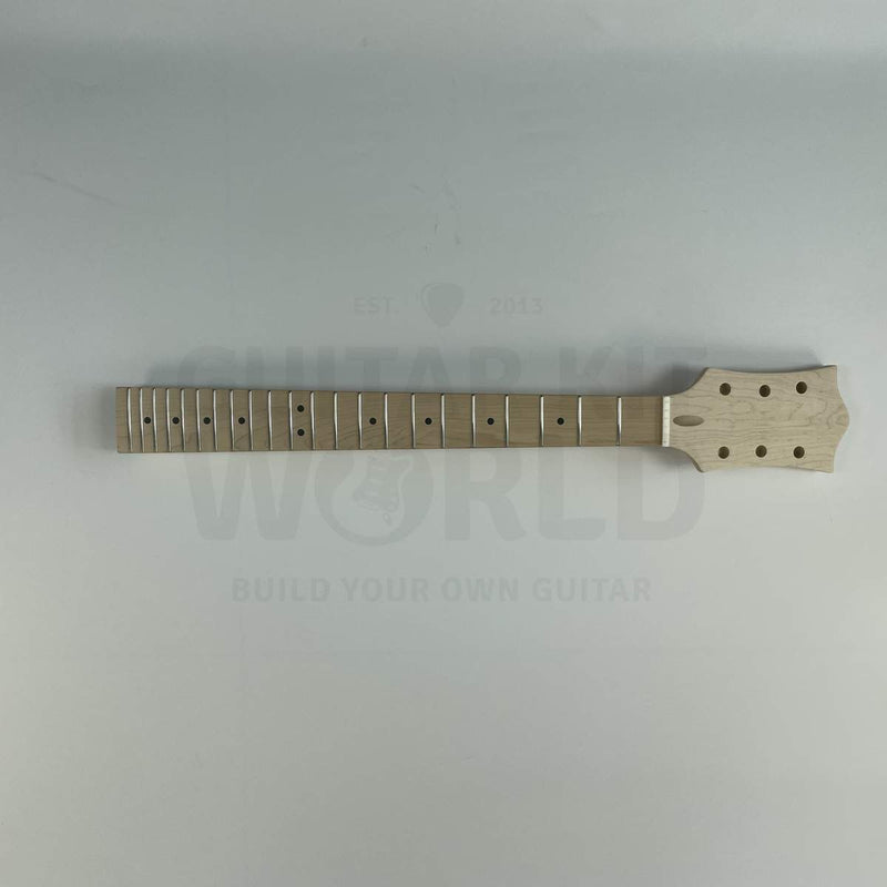 Guitar Kit World - LP-style DIY Guitar Kit - Neck front view with full fretboard