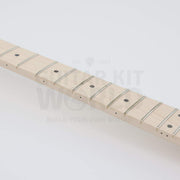 Fretted maple fretboard close-up with dot inlays on the NI-RMFB-5264 neck - Guitar Kit World