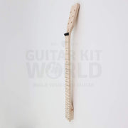 Side view of the bolt-on maple neck for the NI-RMFB-5264 kit - Guitar Kit World