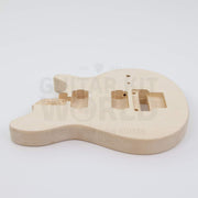 Marblo double-locking tremolo quilted maple DIY guitar kit, body side view