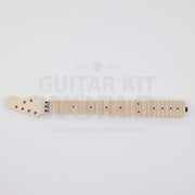 Marblo double-locking tremolo quilted maple DIY guitar kit, maple neck and fretboard, 22 frets with dot inlays