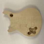 Guitar Kit World - PR-style Semi-Hollow DIY Guitar Kit - Guitar body back view showing control cavity and wood grain