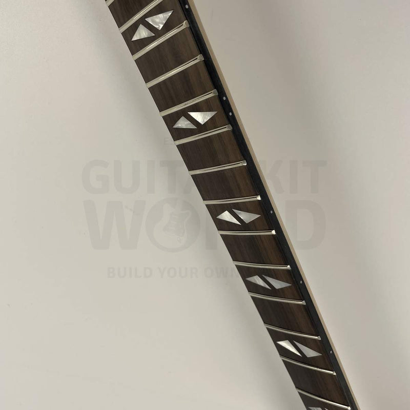 Guitar Kit World - PR-style Semi-Hollow DIY Guitar Kit - Fretboard inlay closeup showing detail