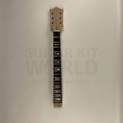 Guitar Kit World - PR-style Semi-Hollow DIY Guitar Kit - Neck front view with full fretboard