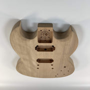 Guitar Kit World - G1-style DIY Guitar Kit - Guitar body front view showing pickup cavities