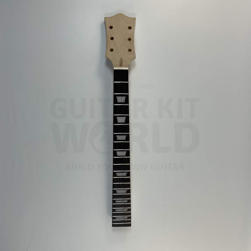 Guitar Kit World - G1-style DIY Guitar Kit - Neck front view with full fretboard