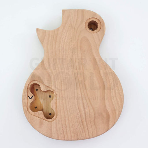 Single-cutaway guitar kit body back, two-piece mahogany with rear control cavity