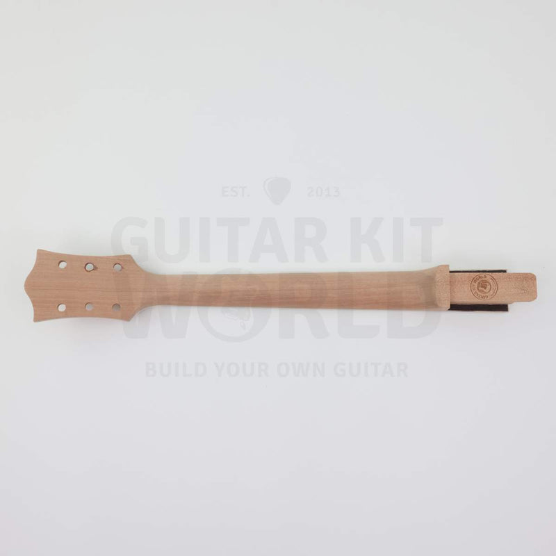 Back of the mahogany set neck and heel with GKW stamp