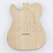 Spalted maple semi-hollow guitar kit with two humbuckers, ash body back with string-through holes