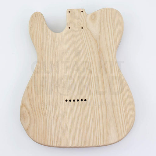 Spalted maple semi-hollow guitar kit with two humbuckers, ash body back with string-through holes