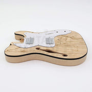 Spalted maple semi-hollow guitar kit with two humbuckers, body side profile