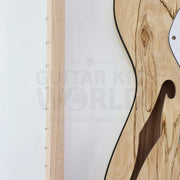 Spalted maple semi-hollow guitar kit with two humbuckers, spalted maple veneer and f-hole detail