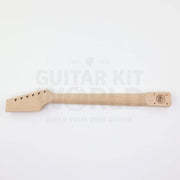 Spalted maple semi-hollow guitar kit with two humbuckers, maple neck, back
