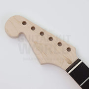 Spalted maple top double-cutaway guitar kit, reverse 6-in-line headstock with bone nut