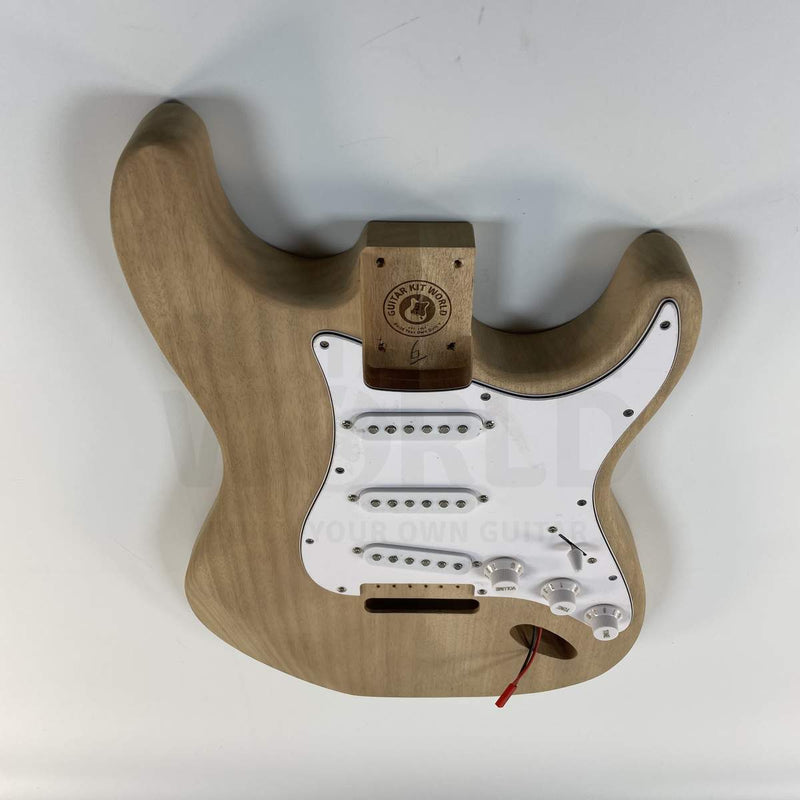 Guitar Kit World - ST Style DIY Guitar Kit - Guitar body front view showing pickup cavities
