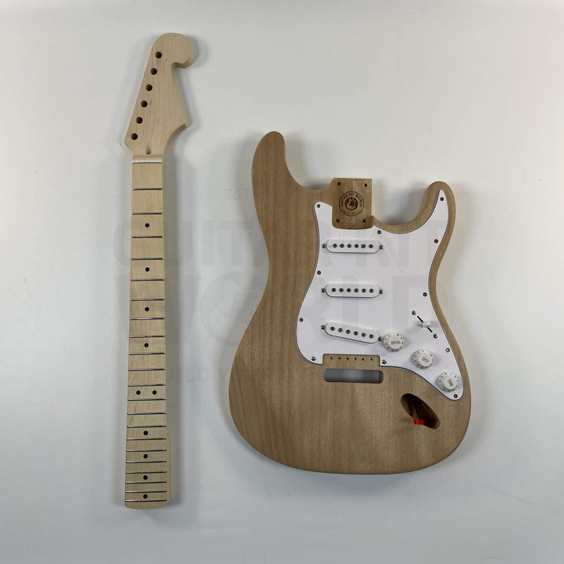 Guitar Kit World - ST Style DIY Guitar Kit - Body and neck overview