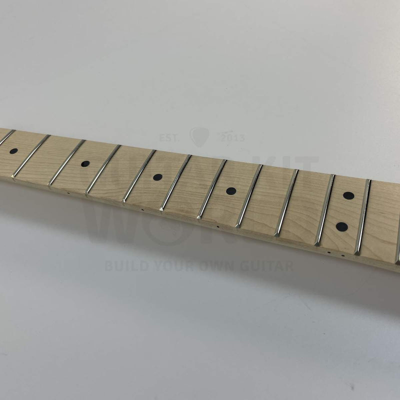 Guitar Kit World - ST Style DIY Guitar Kit - Fretboard closeup showing inlays and frets