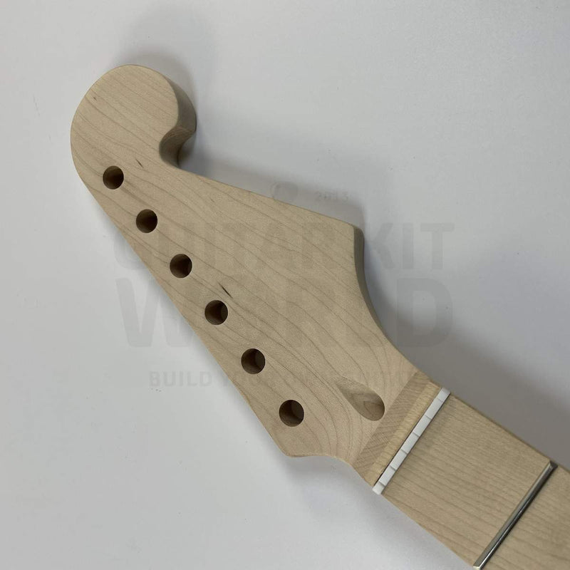 Guitar Kit World - ST Style DIY Guitar Kit - Headstock closeup showing tuner holes