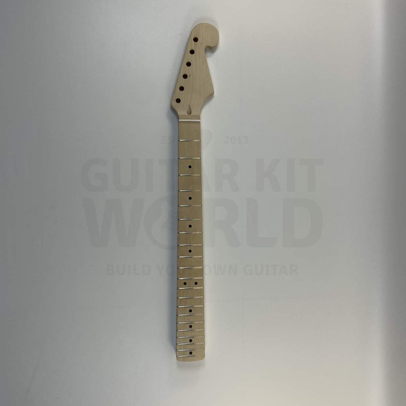 Guitar Kit World - ST Style DIY Guitar Kit - Neck front view with full fretboard