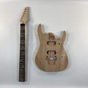 Guitar Kit World - Super ST-style Tree of Life DIY Guitar Kit - Body and neck flat lay