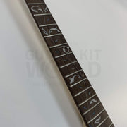 Guitar Kit World - Super ST-style Tree of Life DIY Guitar Kit - Fretboard closeup showing inlays and frets
