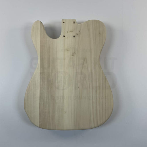 Guitar Kit World - TE Semi-Hollow Style DIY Guitar Kit - Guitar body back view showing wood grain