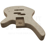 W Bass Guitar Kit with Ash Body Flamed Maple Top, Maple Fretboard