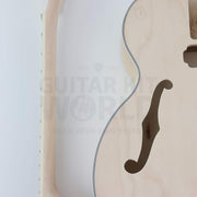 Wide neck hollow body guitar kit with 48 mm nut - f-hole and bound edge