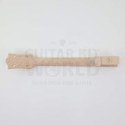 Wide neck hollow body guitar kit with 48 mm nut - maple neck back