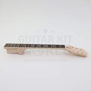 Wide neck hollow body guitar kit with 48 mm nut - neck side with set-in tenon