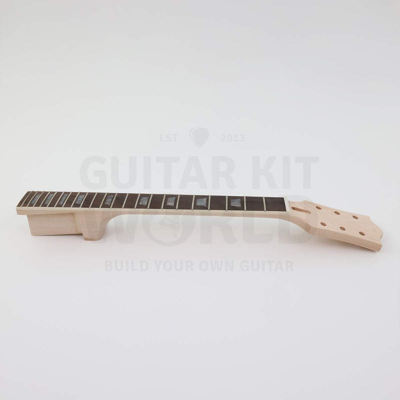 Wide neck hollow body guitar kit with 48 mm nut - neck side with set-in tenon