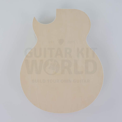 X-braced hollow body electric guitar kit, maple body, ebony fretboard - body back