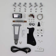 X-braced hollow body electric guitar kit, maple body, ebony fretboard - hardware set
