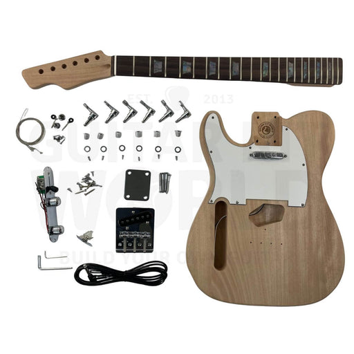 Left-Hand TE Guitar Kit with Mahogany Body, Rosewood Fretboard - Guitar Kit World