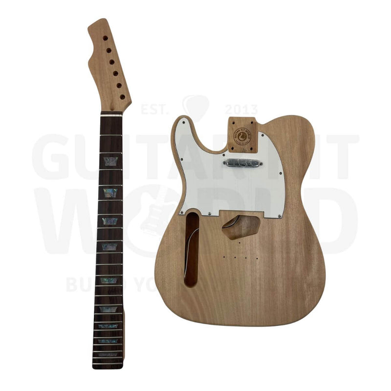 Left-Hand TE Guitar Kit with Mahogany Body, Rosewood Fretboard - Guitar Kit World