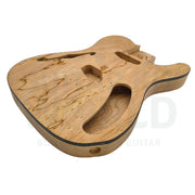 Thin Semi-Hollow Ash Body T-Style Guitar Kit With Spalted Maple Veneer