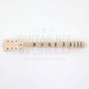 Maple neck front with bound maple fretboard