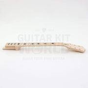 Bound maple fretboard side view