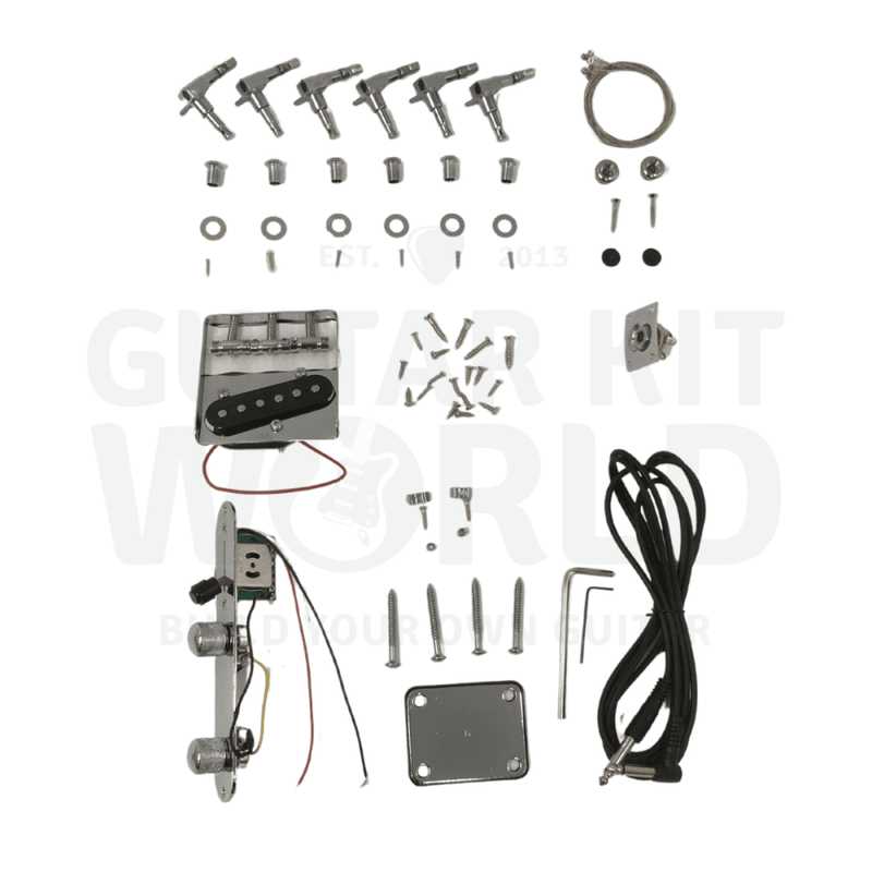 Lefty TE Guitar Kit w/ Ash Body, Ebony Fretboard - Guitar Kit World