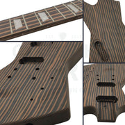 Zebrawood EXP-style Guitar Kit with White Pickguard - Guitar Kit World