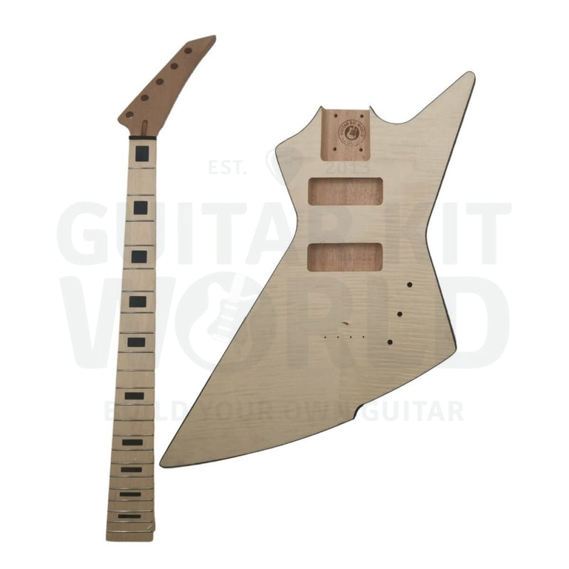 X8 5-string Bass Guitar Kit with Flamed Maple Top Veneer - Guitar Kit World