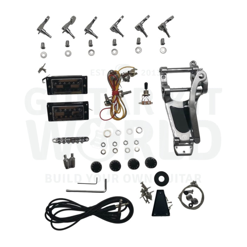 Hollow Body Venetian Cutaway Guitar Kit with Spalted Maple Veneer - Guitar Kit World