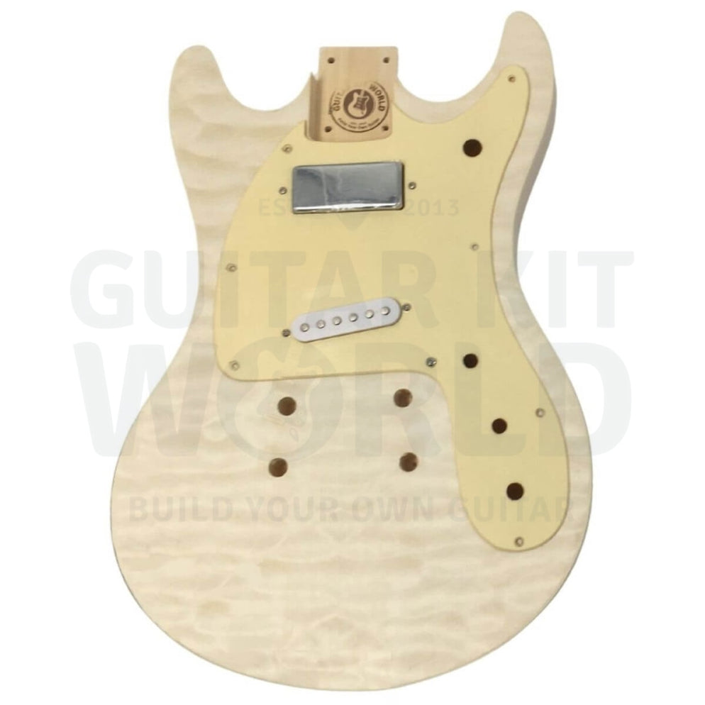 Basswood MOSstyle guitar kit with Quilted Maple Body Top Veneer