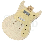 Basswood MOS-style guitar kit with Quilted Maple Body Top Veneer - Guitar Kit World