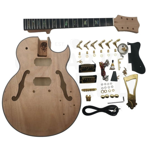 Semi-Acoustic E175 Guitar Kit w/ Mahogany Body & Neck, Ebony Fretboard - Guitar Kit World