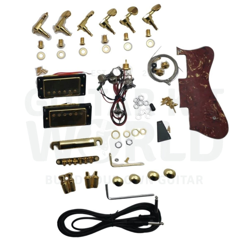 E35 Semi-Acoustic Guitar Kit with Split Parallelogram Ebony Fretboard Inlays - Guitar Kit World