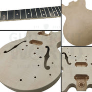 E35 Semi-Acoustic Guitar Kit w/ Flamed Maple Veneer, Ebony Fretboard - Guitar Kit World
